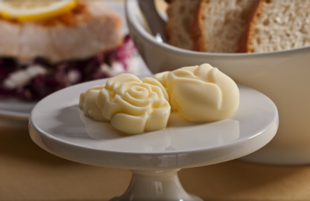 Shaped butters are an easy way to make banquet meals memorable.